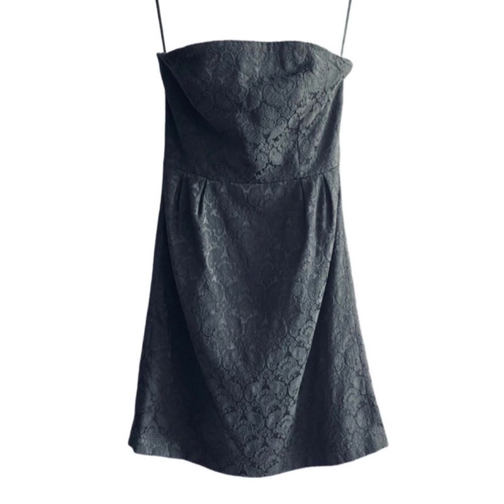 dELiA’s Strapless Dress Formal Brocade Black Size 3 (Juniors)